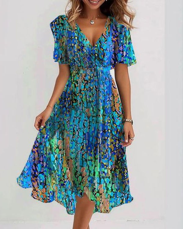 Bondh | Elegante Blauwe Dames Midi Jurk Voor Elke Gelegenheid