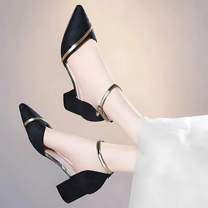 Lilly | Elegante Dames Schoenen | Blokhakken Met Gespbandje