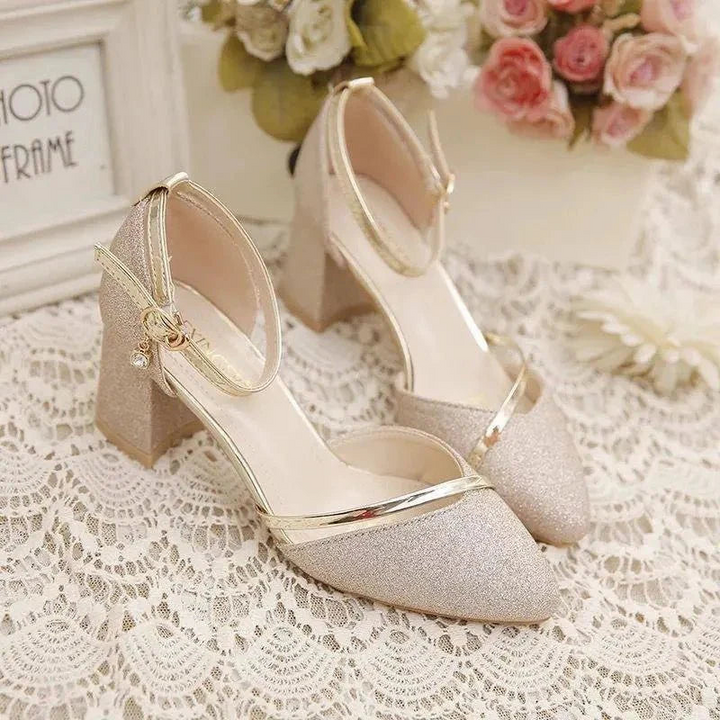 Lilly | Elegante Dames Schoenen | Blokhakken Met Gespbandje