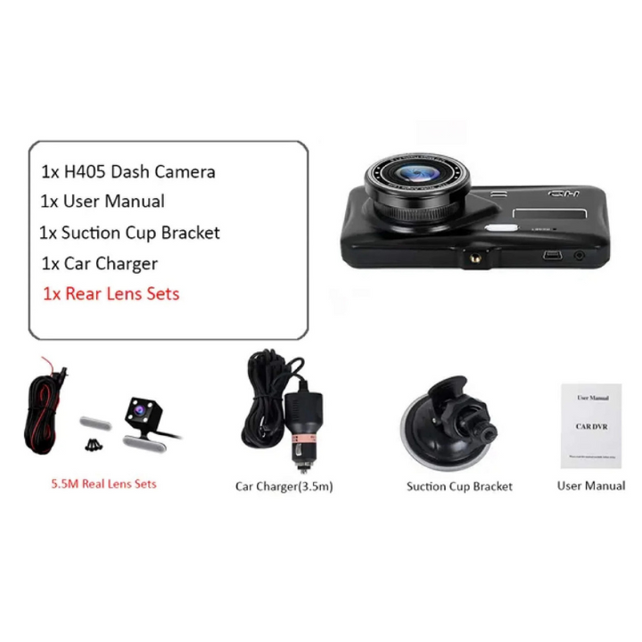 Hexton | Draadloze Dubbele Dashcam Met Nachtzicht