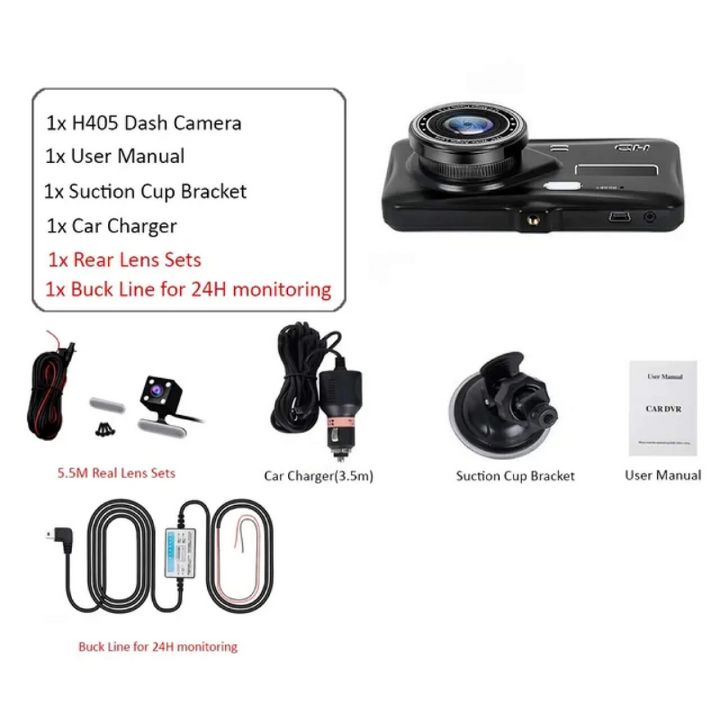 Hexton | Draadloze Dubbele Dashcam Met Nachtzicht