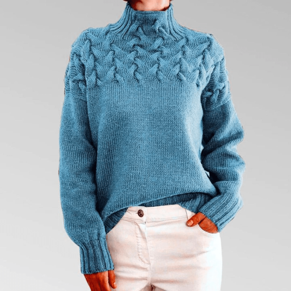 Warme Trui Katoenen Gebreide Trui Dames Gebreide Kabeltrui Dames