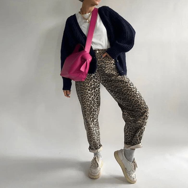 Fae | Dames Broek met Luipaardprint | Elastische Tailleband - Sorata