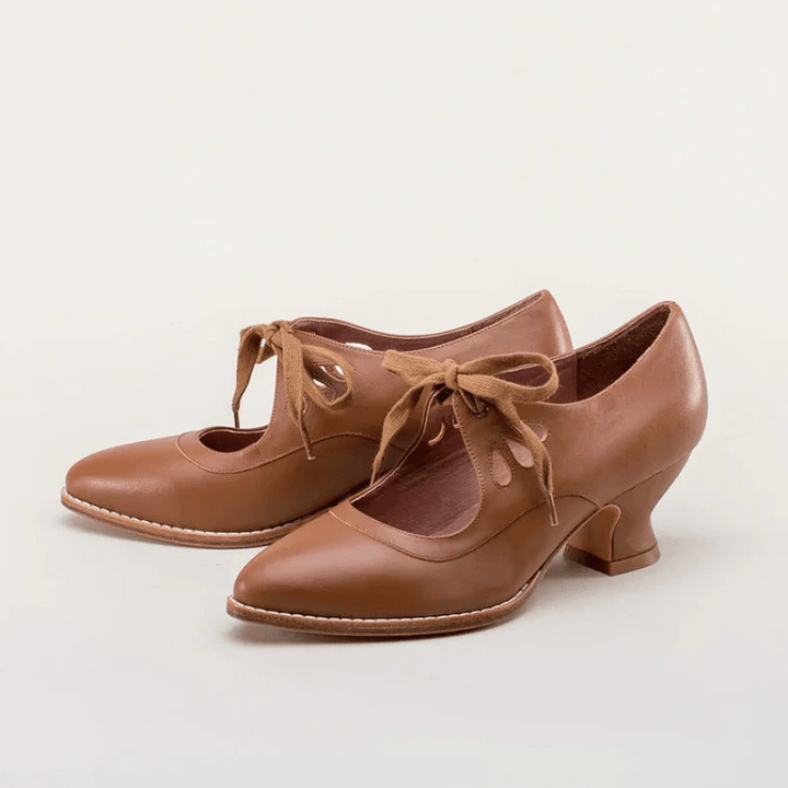 Kim - Edwardiaanse Leren Schoenen - Stijlvol & Duurzaam - Damesschoenen - Sorata