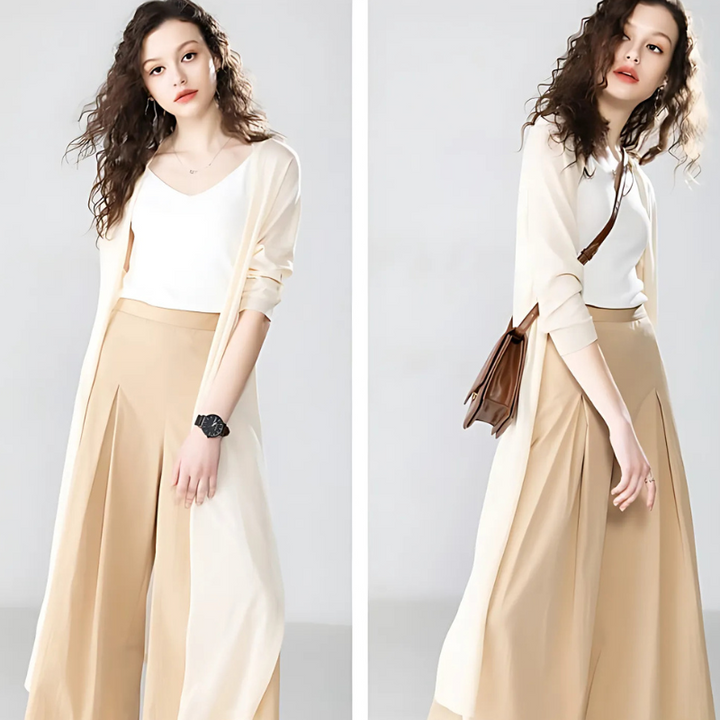 Melissa | Dames Lange Vest | Elegant en Lichtgewicht Zomer Cardigan voor Vrouwen
