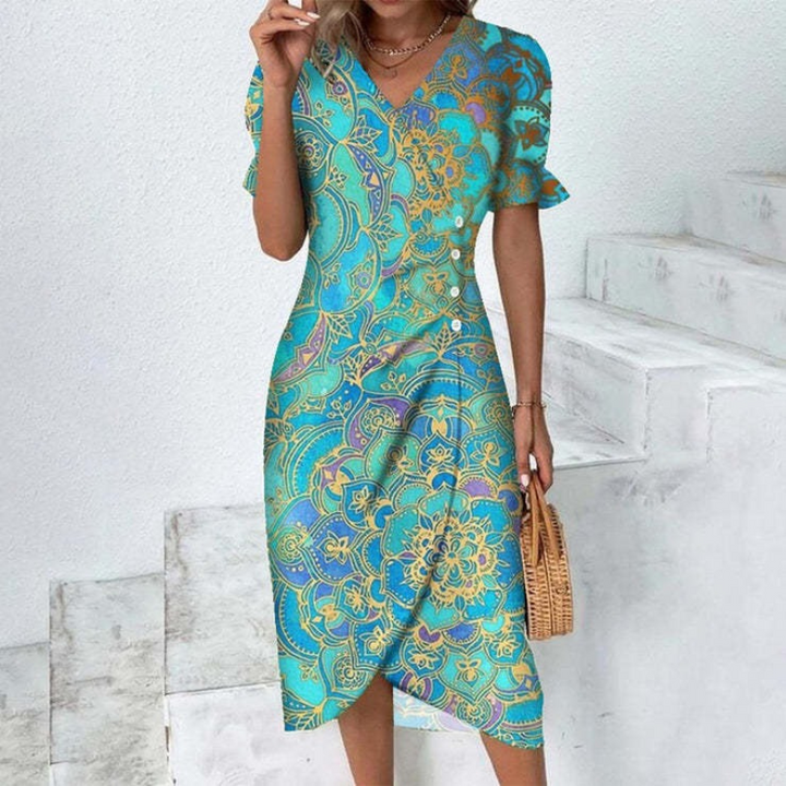 Fiona | Elegante Midi Dames Zomerjurk