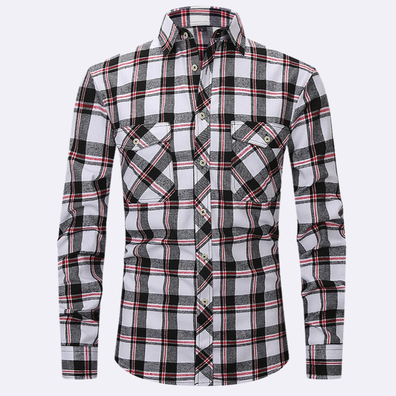 Jaspa | Geruite Flanellen Overhemd Met Lange Mouwen | Heren Blouse Shirt