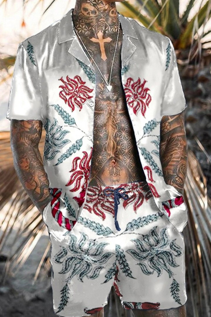 Marlon | Heren Zomer Set | Hawaiiaans Shirt en Korte Broek voor Mannen