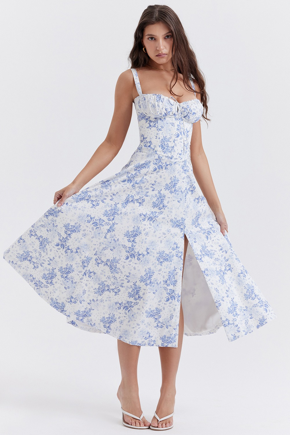 Bella | Dames Midi-Jurk met Fijne Spaghettibandjes & Trekkoord | Comfortabel & Trendy
