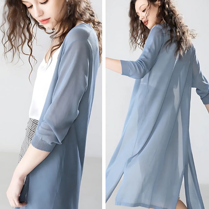 Melissa | Dames Lange Vest | Elegant en Lichtgewicht Zomer Cardigan voor Vrouwen