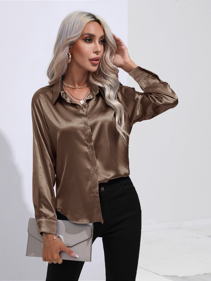 Sara | Chique Elegante Satijnen Dames Blouse