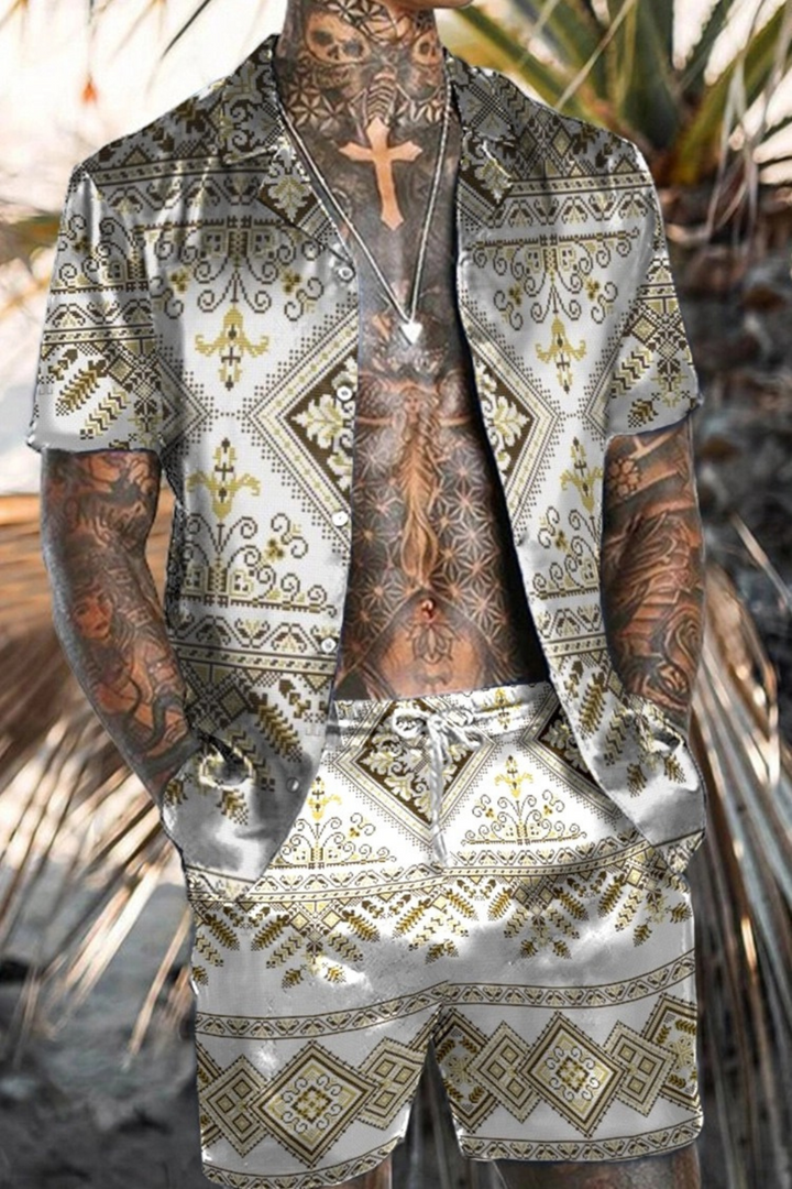 Marlon | Heren Zomer Set | Hawaiiaans Shirt en Korte Broek voor Mannen