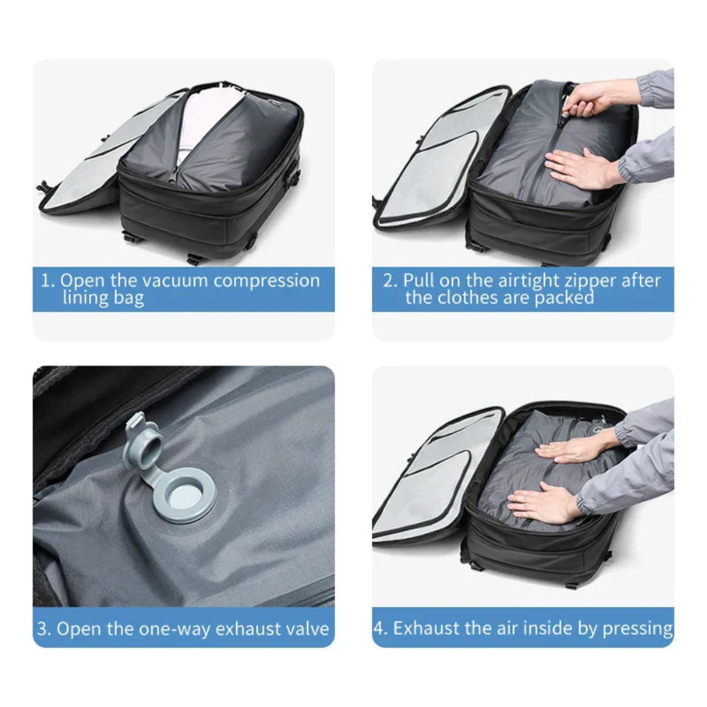 Westman | Anti-Diefstal Rugzak | 60L Reisrugzak Met Vacuum Compressie