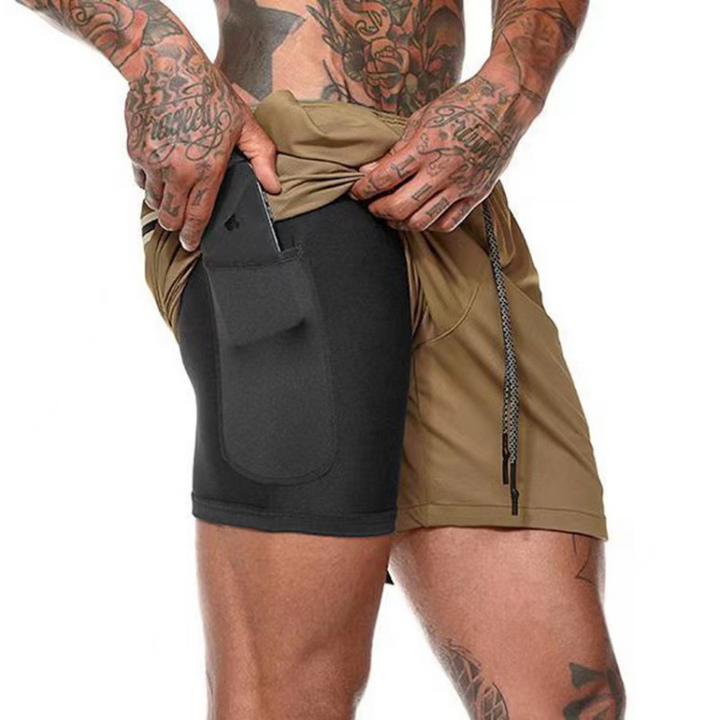 Arwin | Heren Hardloop Sport Shorts | Korte Broek Met Dubbele Laag