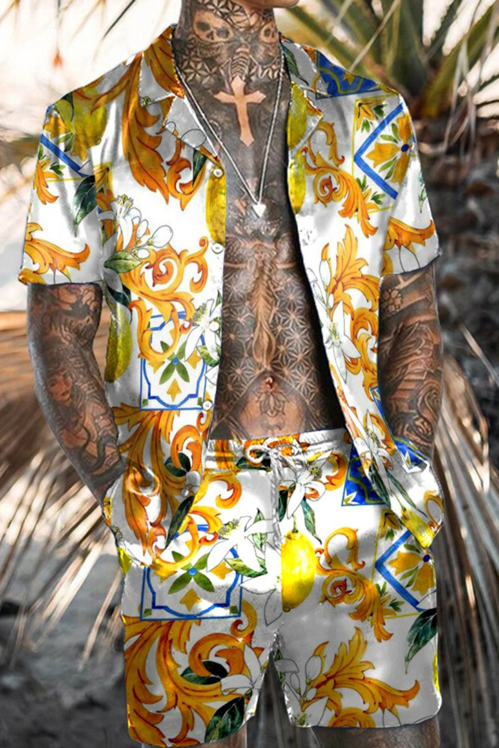 Marlon | Heren Zomer Set | Hawaiiaans Shirt en Korte Broek voor Mannen