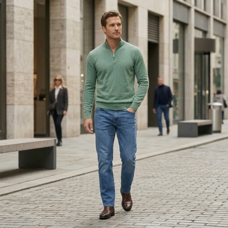 Sorata | Heren Merinowollen V-Hals Trui | Klassiek Elegant