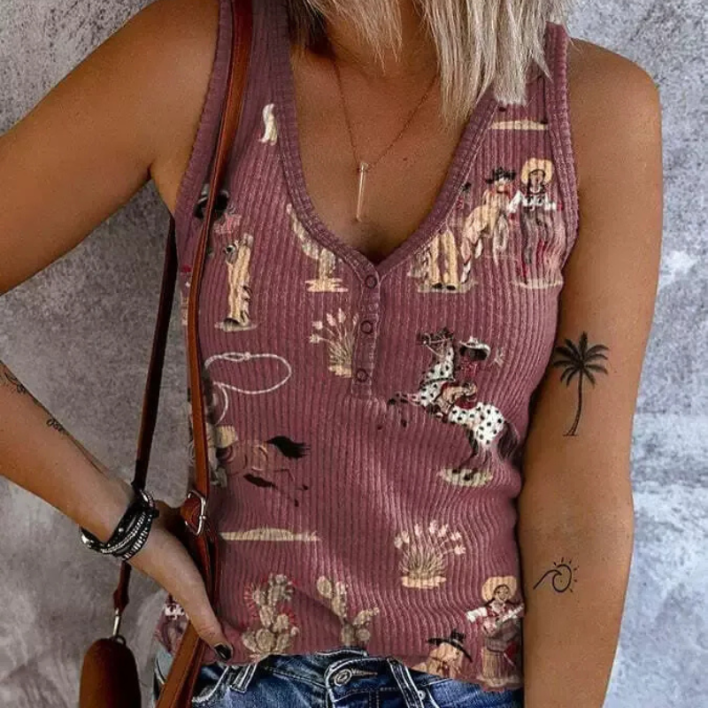 Amanda |  Dames Zomer Tanktop | Vrouwen Regenboog Gestreepte Tanktop Shirt