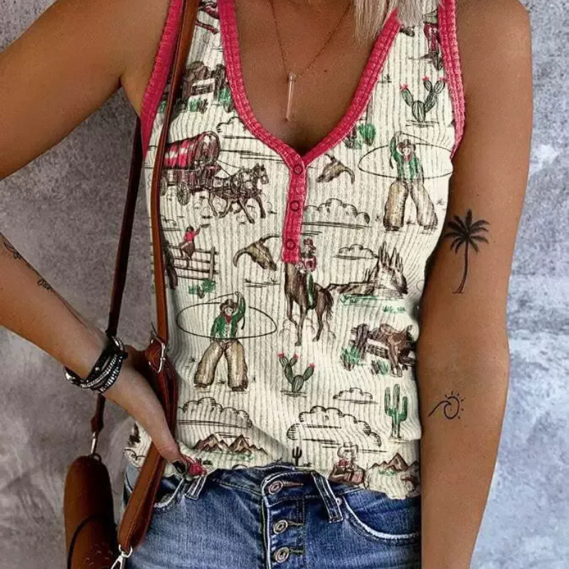 Amanda |  Dames Zomer Tanktop | Vrouwen Regenboog Gestreepte Tanktop Shirt