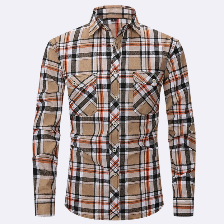 Jaspa | Geruite Flanellen Overhemd Met Lange Mouwen | Heren Blouse Shirt
