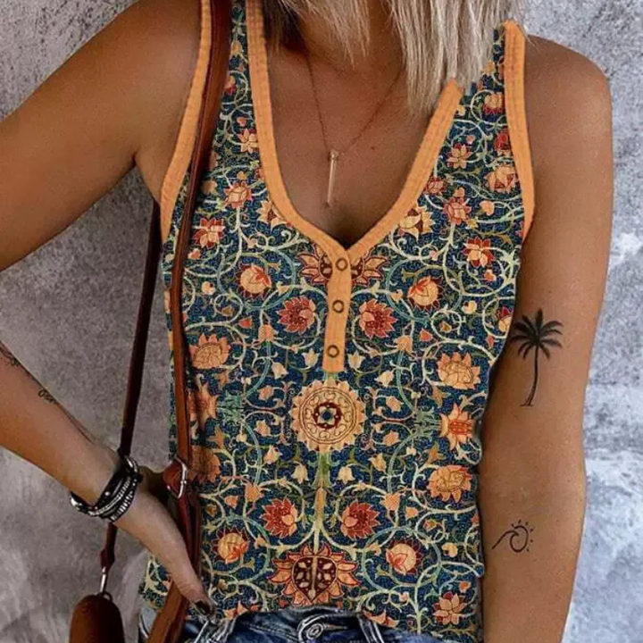 Amanda |  Dames Zomer Tanktop | Vrouwen Regenboog Gestreepte Tanktop Shirt