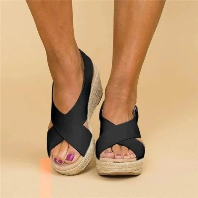 Mia | Trendy Dames Sandalen |  Chique Espadrille Sleehaksandalen