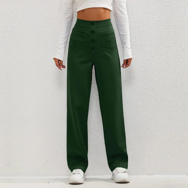 Lotte | Dames Casual Broek met Hoge Taille en Rechte Pijpen | Trendy voor Vrouwen
