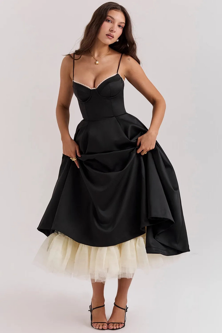 Farwah | Elegante Selene Midi Jurk | Subtiele Glamour