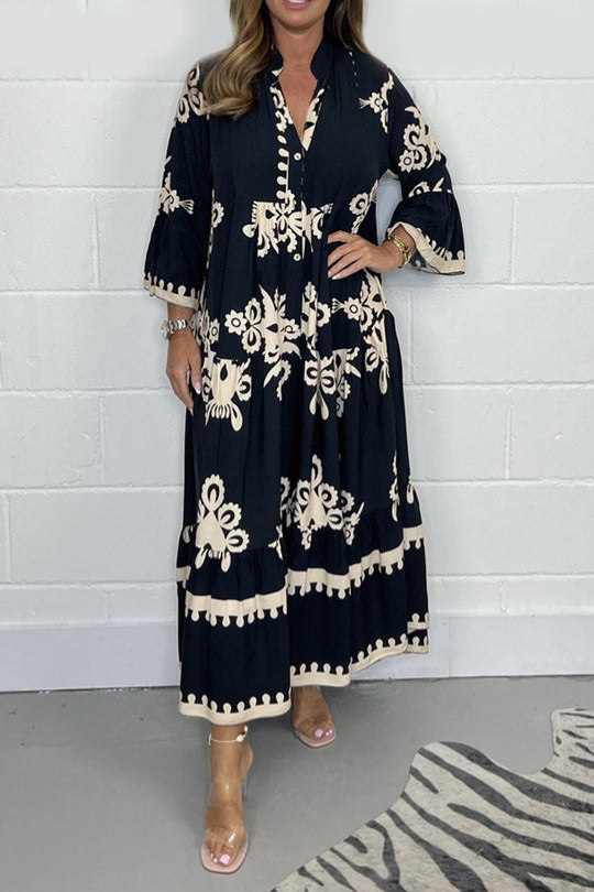 Sophia | Retro Bohemian Dames Maxi Jurk | Casual Bedrukte Jurk