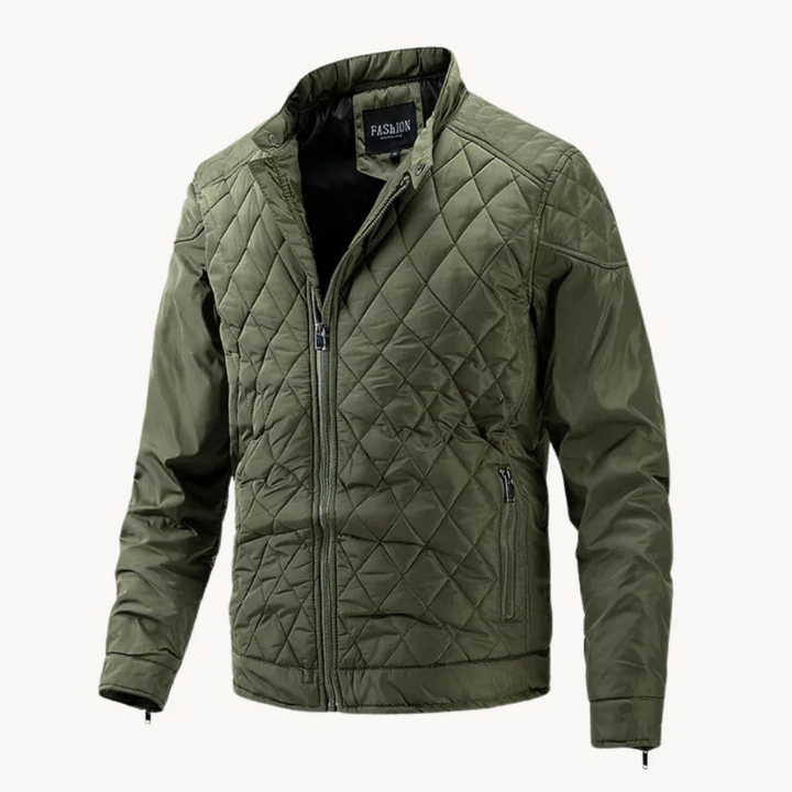 Delor | Luxe Gewatteerde Heren Jas | Slim Fit | Hoge Kraag | Ritssluiting