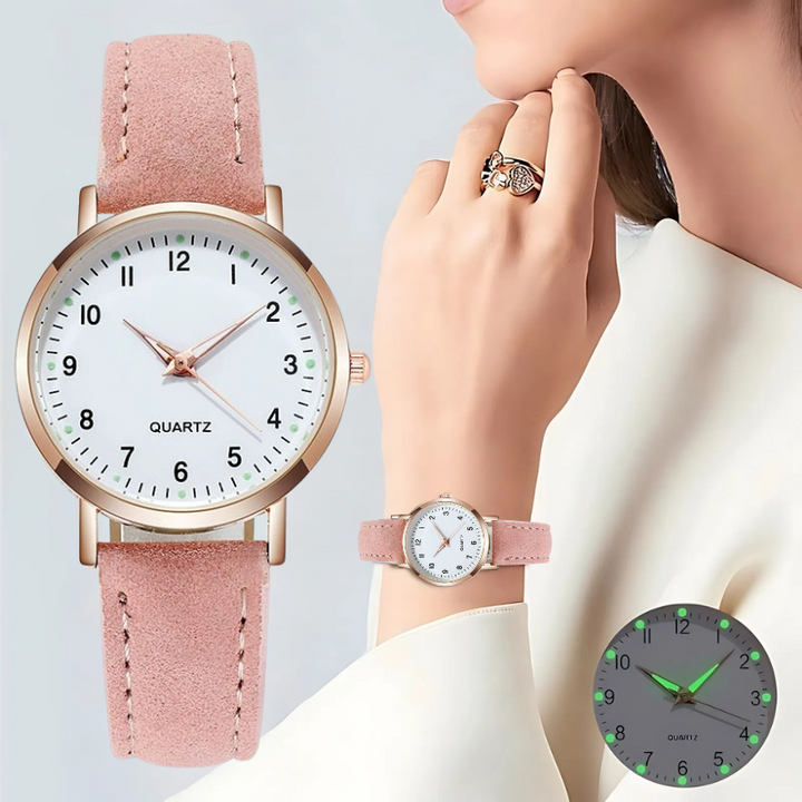 Vale | Leren Dames Horloge Rosé Goud | Chique Design