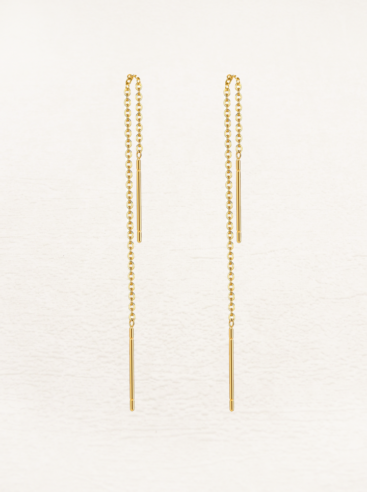 Zoella | Elegante Gouden Doortrek Oorbellen | Subtiele Look