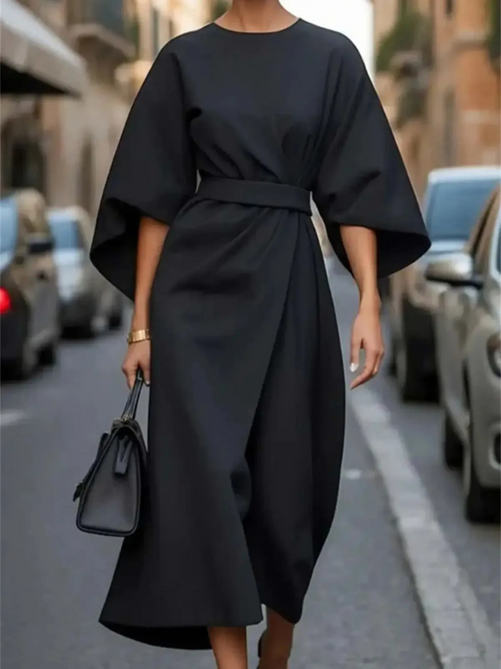Silva | Elegante Dames Midi-Jurk | Riem In De Taille
