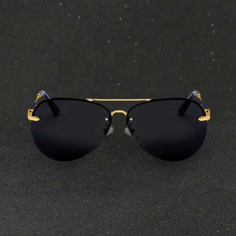 Wes | Zwarte Gepolariseerde Aviator-Zonnebril
