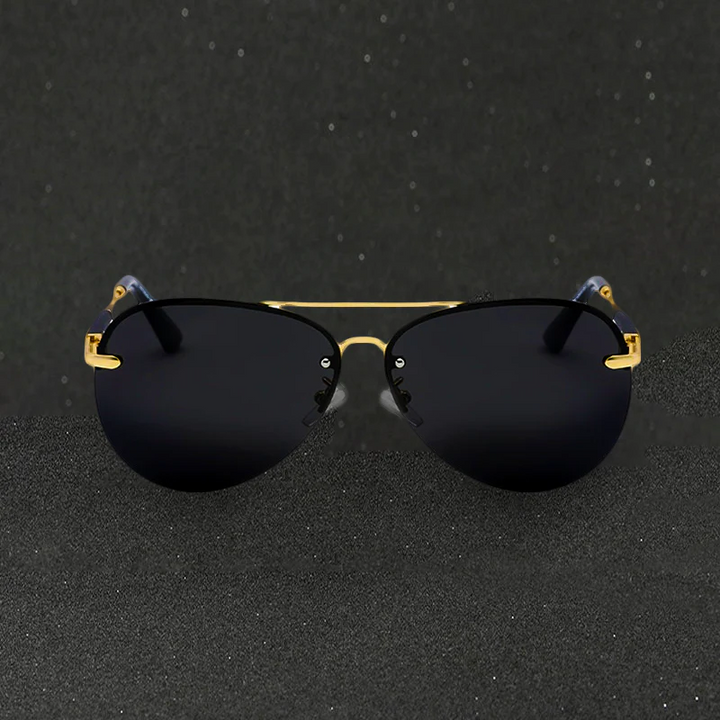 Wes | Zwarte Gepolariseerde Aviator-Zonnebril