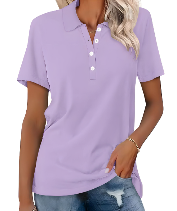 Marjani | Duurzame Poloshirt | Dames Polo Shirt | Met Kraag En Knoopsluiting