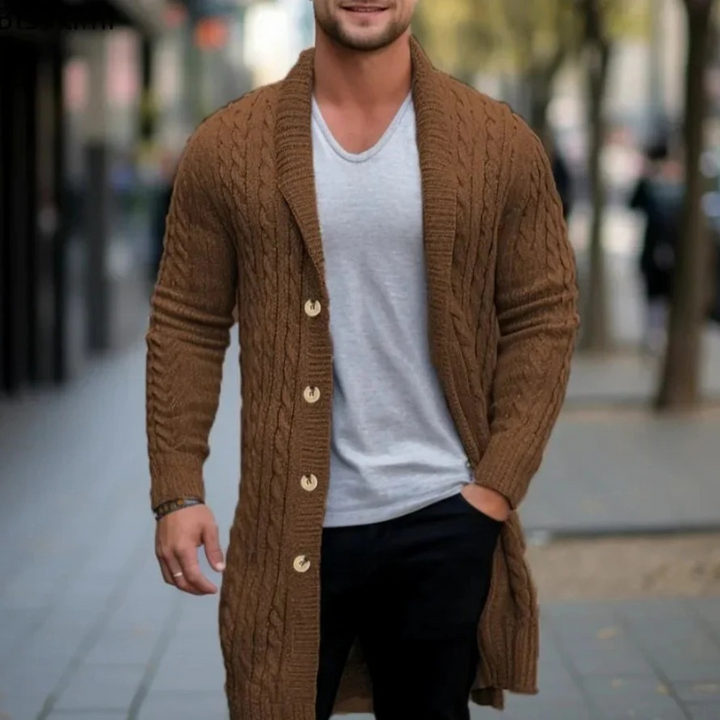 Simon | Gebreide Open Heren Vest | Met Knopen
