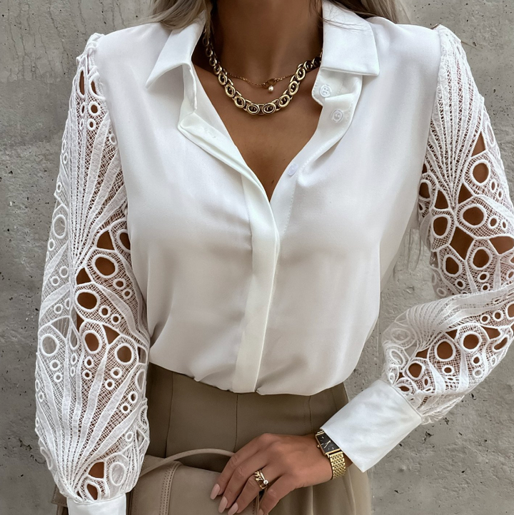 Amalia | Dames Blouse | Vrouwen Elegante Zomer Blouse Shirt Top met Unieke Mouwen