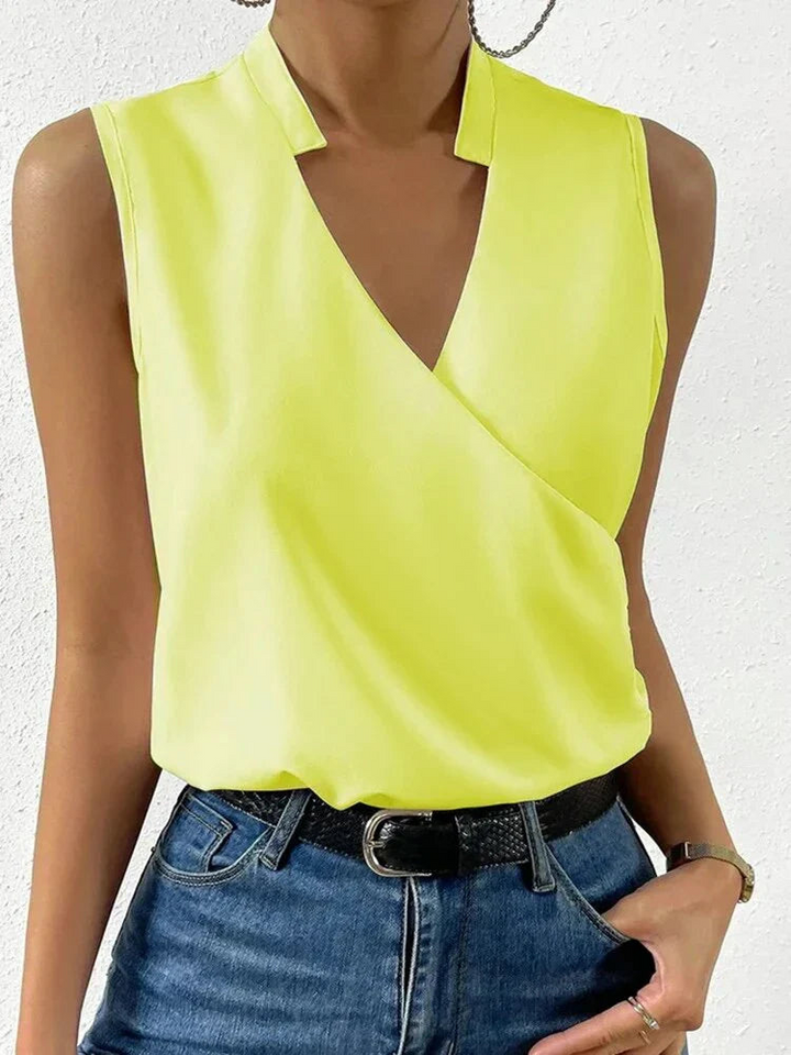 Nella | Stijlvol Mouwloos Dames Zomer Top met V-hals | Casual Vrouwen Blouse