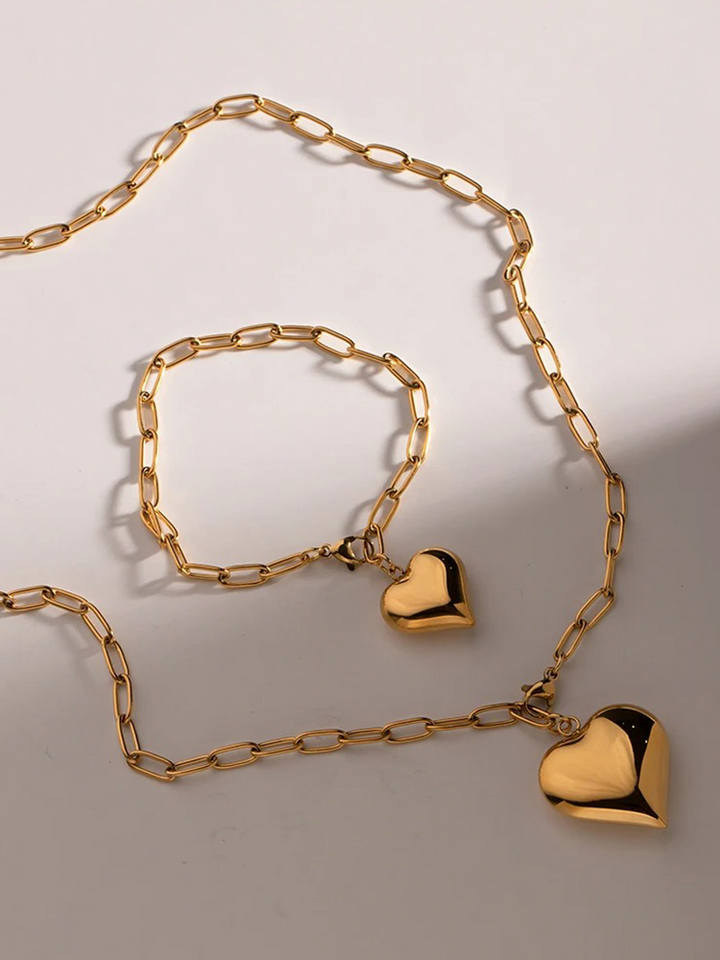 Zoella | Trendy Gouden Paperclip Ketting Met Hart Hanger