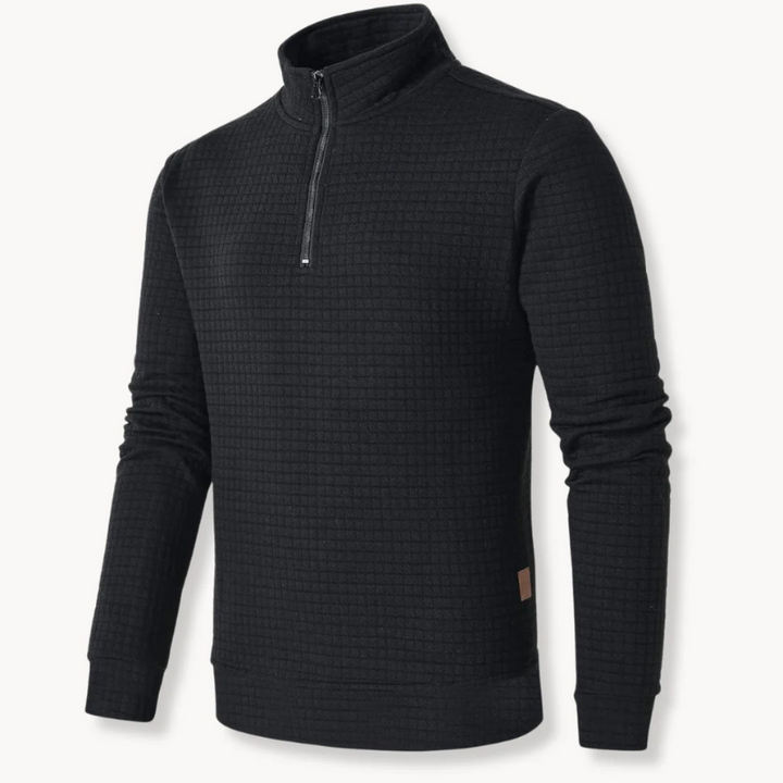 Delta | Heren Trui Met Kwartrits | Sweater Met Uniek Patroon