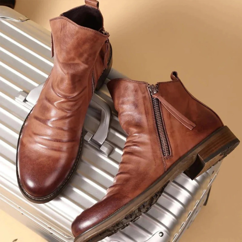 Hugh | Stijlvolle Heren Schoenen | Enkellaarzen Met Rits