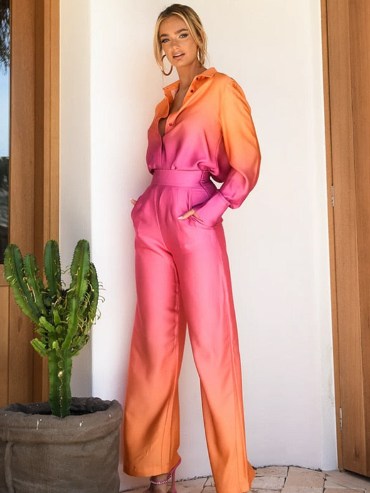 Santella | Trendy Tweedelige Dames Set | Stijlvolle Kleurverloop