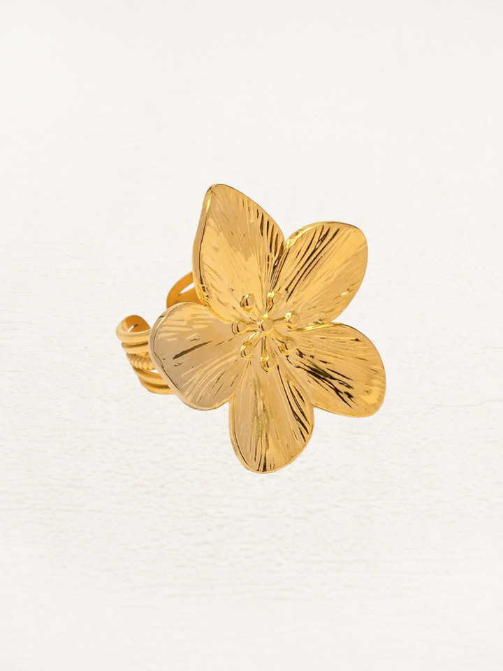 Zoella | Elegante Gouden Flower Blossom Statement Ring