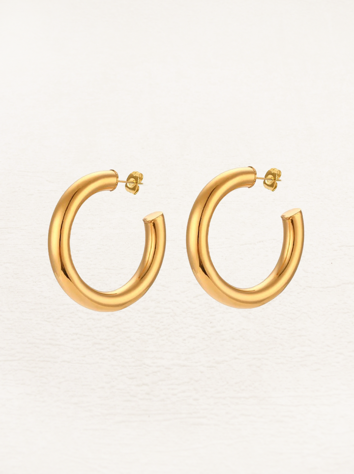 Zoella | Trendy Chunky Gouden Hoops | 50 mm | Stijlvolle Look