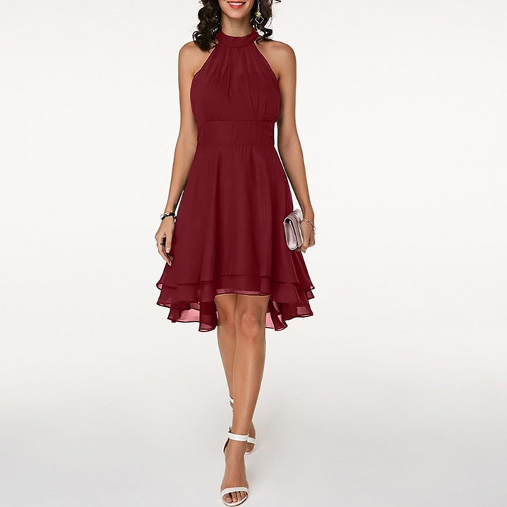 Julia | Dames Halterfeestjurk | Elegante Vrouwen Midi Zomer Jurk