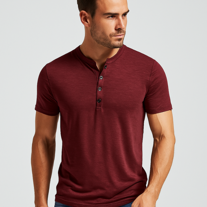 Elijah |  Casual Heren T-shirt met Knopen | Comfortabel & Lichtgewicht