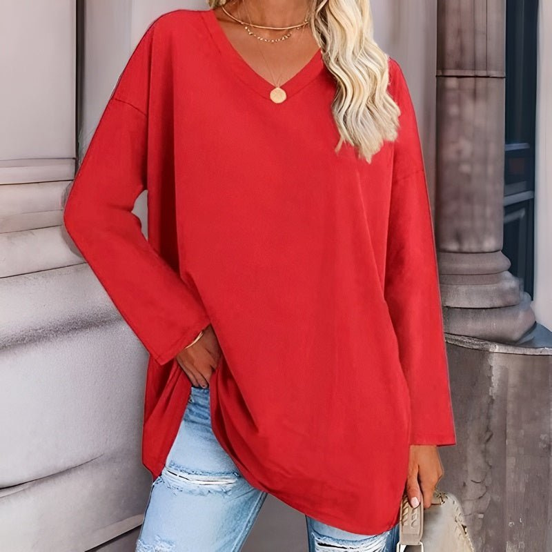 Mandy | Dames Trendy Dunne Zomer Trui | Vrouwen Shirt met Lange Mouwen