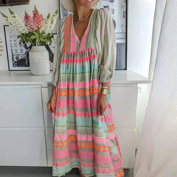 Darsa | Zomerse Dames Midi-Jurk | Luchtige Pasvorm | Voor Strand En Vakantie