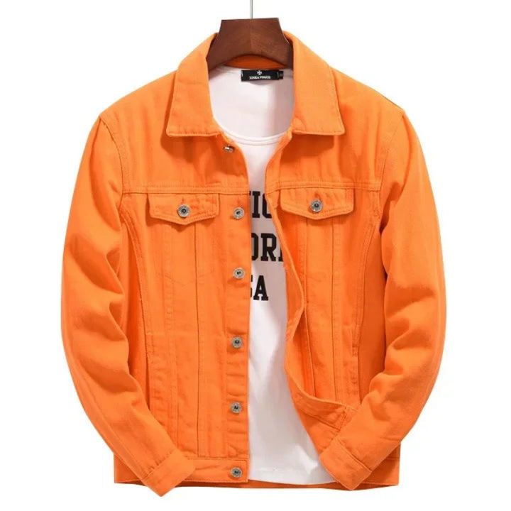 Rafael | Losse Oranje Denim Jas Voor Heren
