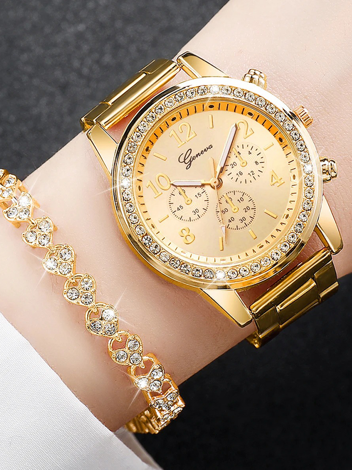 Zoella | Luxe Gouden Dameshorloge Met Bijpassende Armband